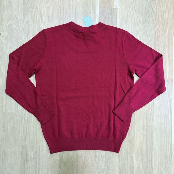 LOFT NWT Petite Luxe Knit Sweater Dark Red Size XSmall Petite - Picture 3 of 7